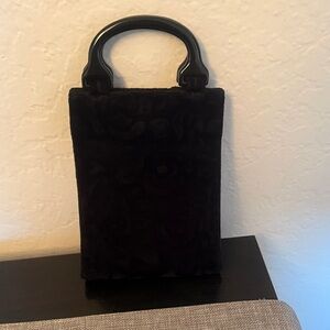 Elegant Black Velvet Handbag